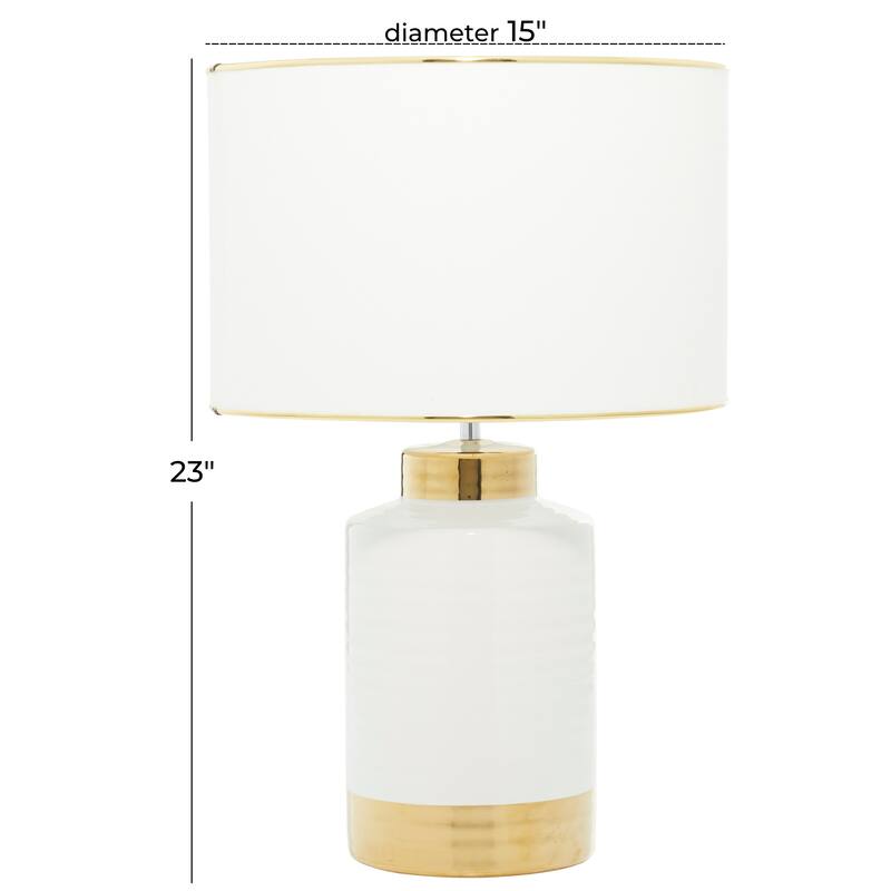 Gold Ceramic Traditional Table Lamp - 15 x 15 x 23