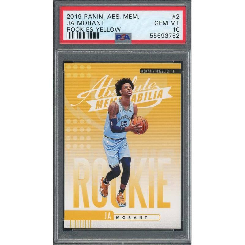 Ja Morant 2019 Panini Absolute Memorabilia Yellow Rookie Card #2 PSA 10 - 8'6" x 11'6"