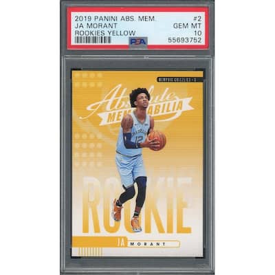 Ja Morant 2019 Panini Absolute Memorabilia Yellow Rookie Card #2 PSA 10 - 8'6" x 11'6"
