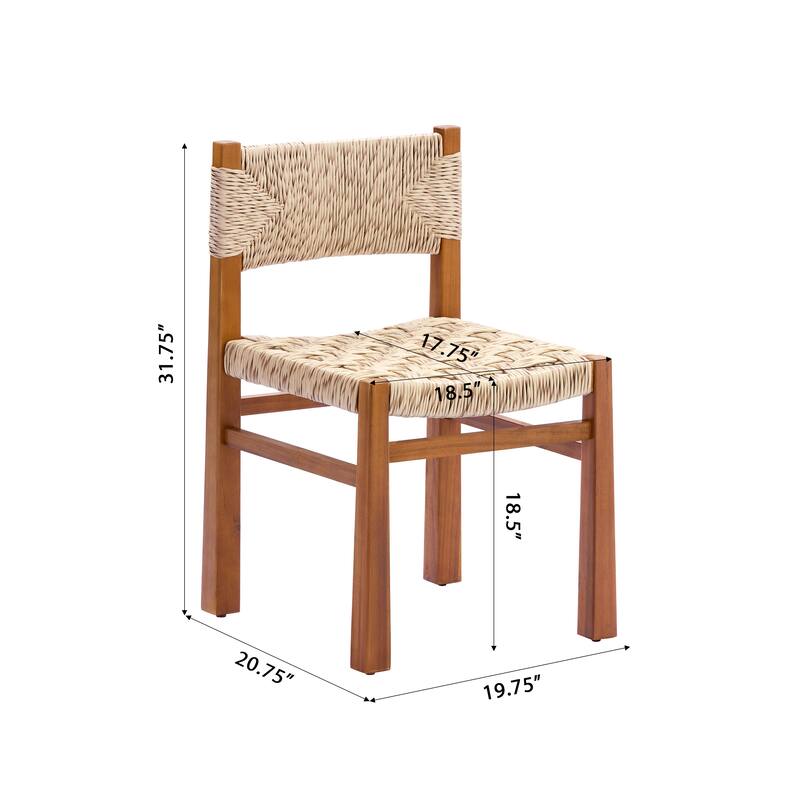 Christopher Knight Home - 7-Piece Acacia Wood Outdoor Dining Table Set with Wicker Woven Dining Chairs