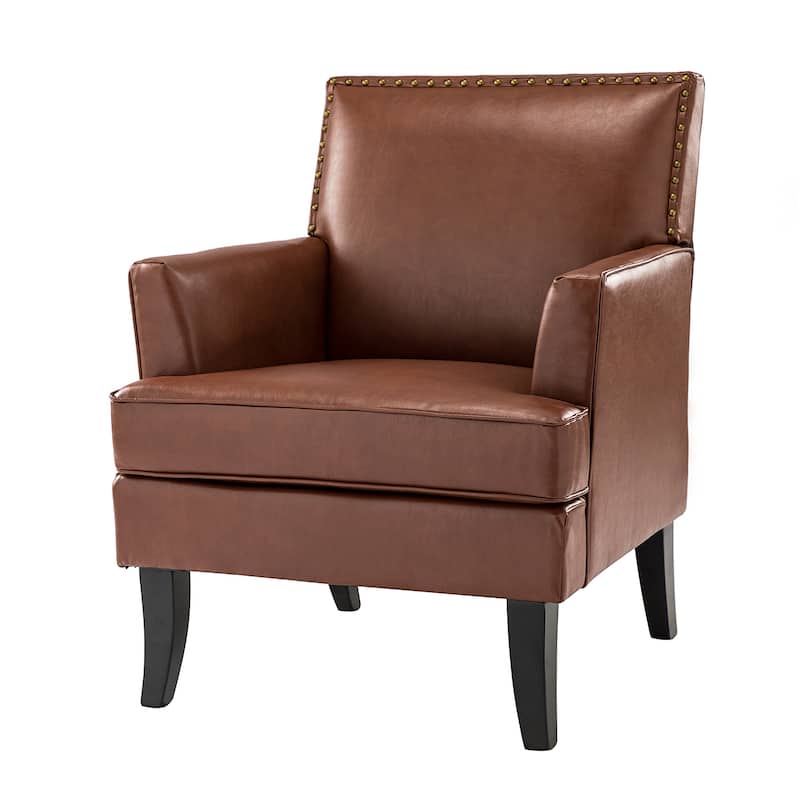 Nileus Contemporary and Classic Polyester Accent Chair with Solid Wooden Legs by HULALA HOME