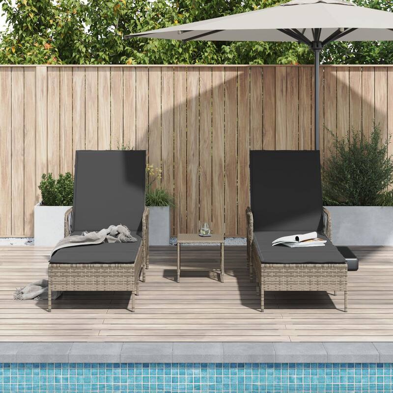 Adjustable Sun Lounger - 61.8 x 21.7 x 36.2 in