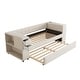 preview thumbnail 8 of 26, Twin Upholstered Bed with Storage and Twin Trundle,USB Charging Ports,French Velvet,With Pull Out Beds