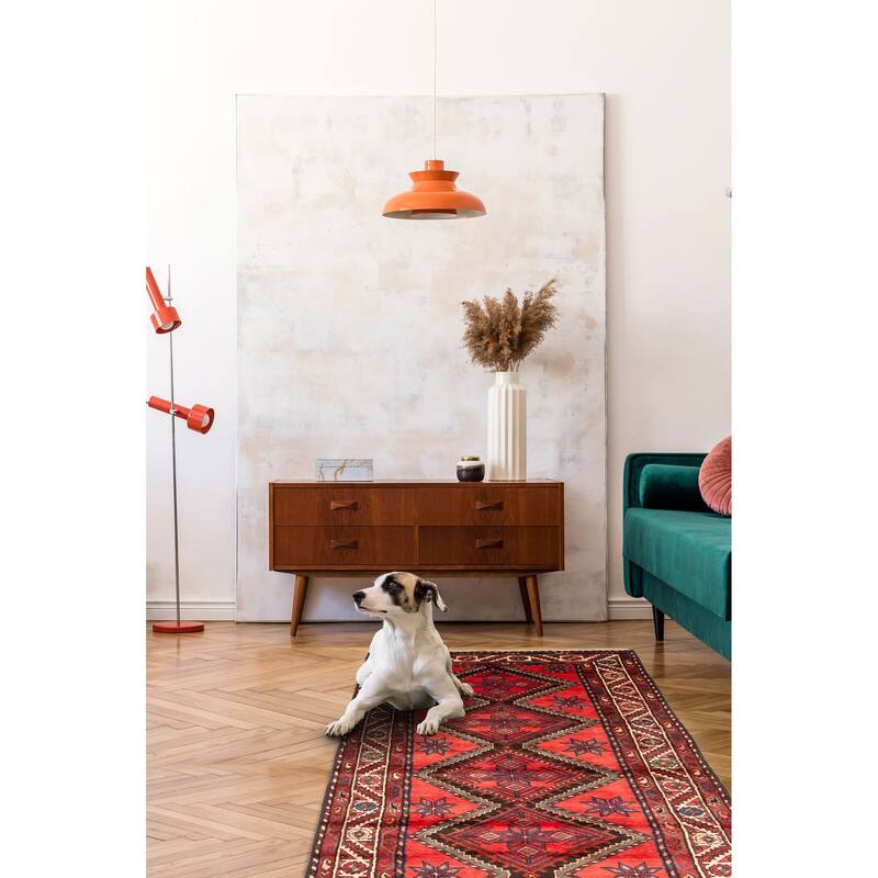 ECARPETGALLERY Hand-knotted Konya Anatolian Red Wool Rug - 3'7 x 9'10