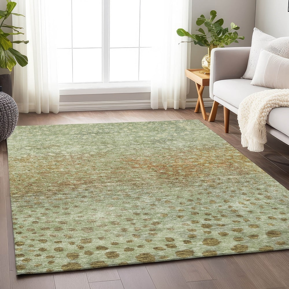 Machine Washable Indoor/ Outdoor Abstract Modern Chantille Rug