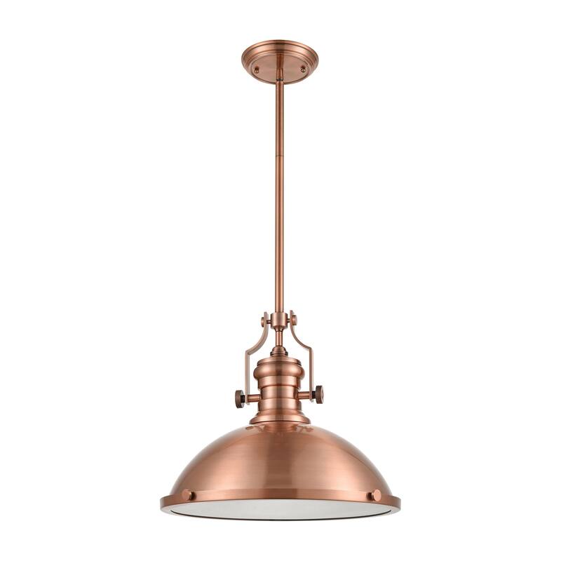Elk Home Chadwick Antique Copper With Metal Shade 1 Light Pendant - 14"H x 17"D