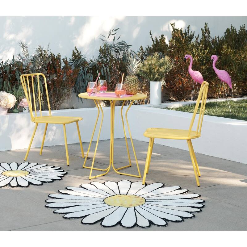 The Novogratz Poolside Collection Heidi 3 Piece Outdoor Bistro Set 3 Piece