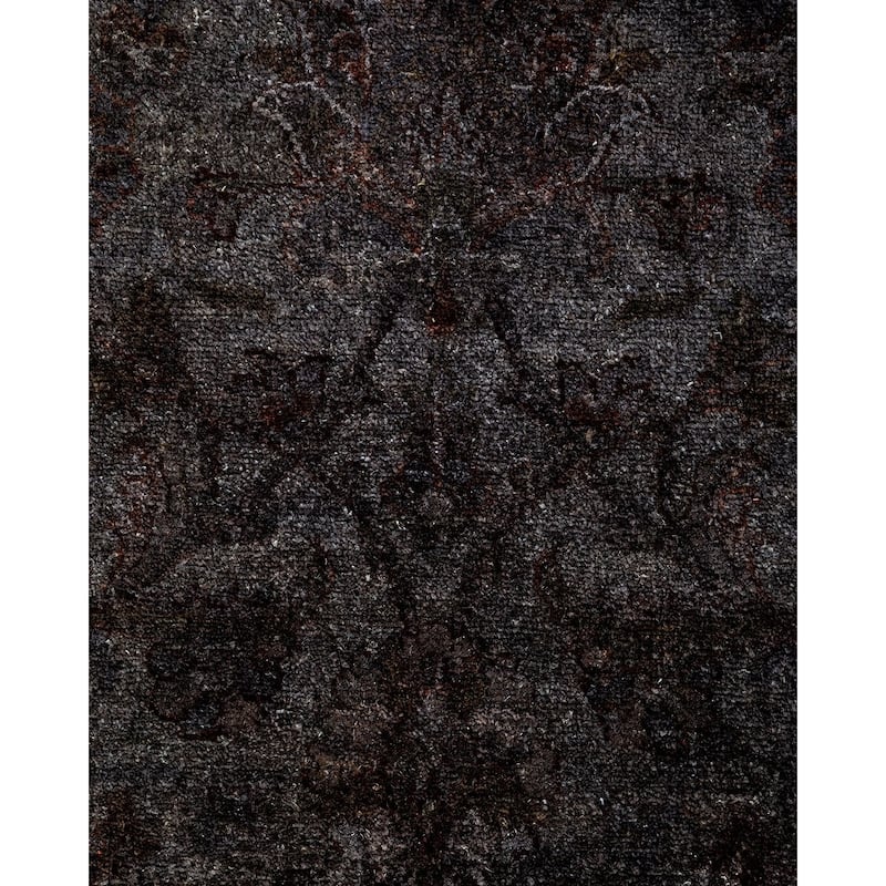 Overton Hand Knotted Wool Vintage Inspired Modern Contemporary Overdyed Gray Area Rug - 8' 4" x 10' 4"