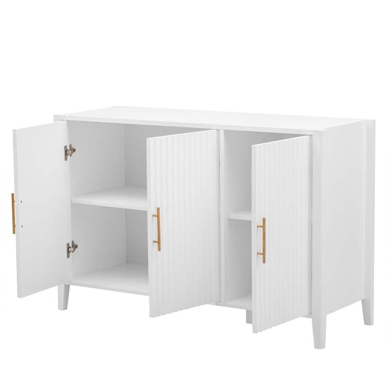 Classic Design 3-Doors Storage Cabinet with Metal Handles, Accent ...