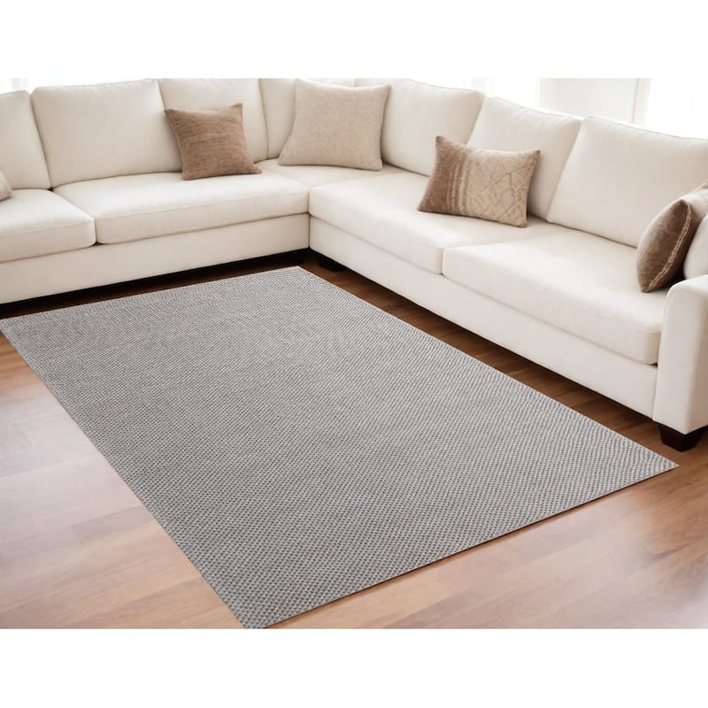 Moxuq Non Skid Woven Area Rug By HomeRoots - 93' X '60' X '0.2 - Cream/Onyx - Rectangle