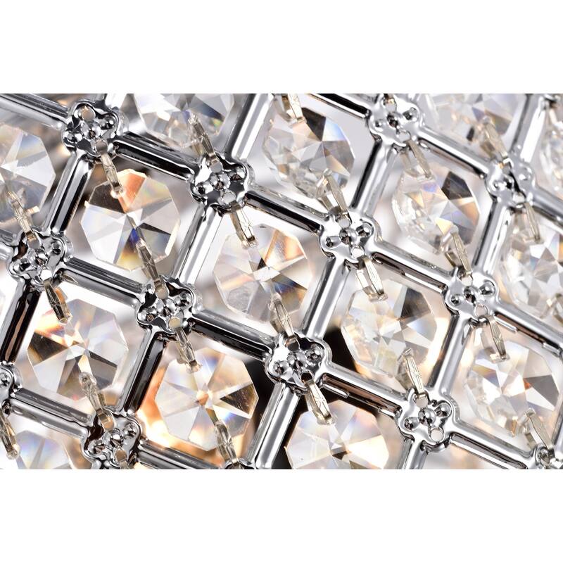 Riane Chrome 52-Inch 5-Blade Metal/Crystal Drum Shade Lighted Ceiling Fan (Includes Remote)