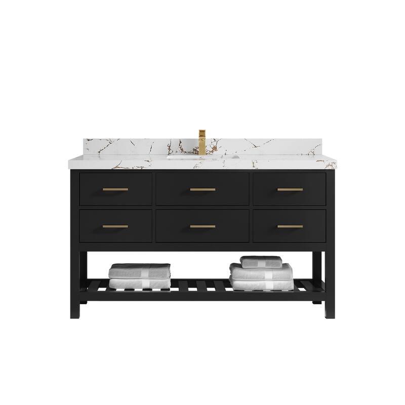 Willow Collections 60 in. W x 22 in. D Parker Single Sink Bathroom Vanity with Countertop
