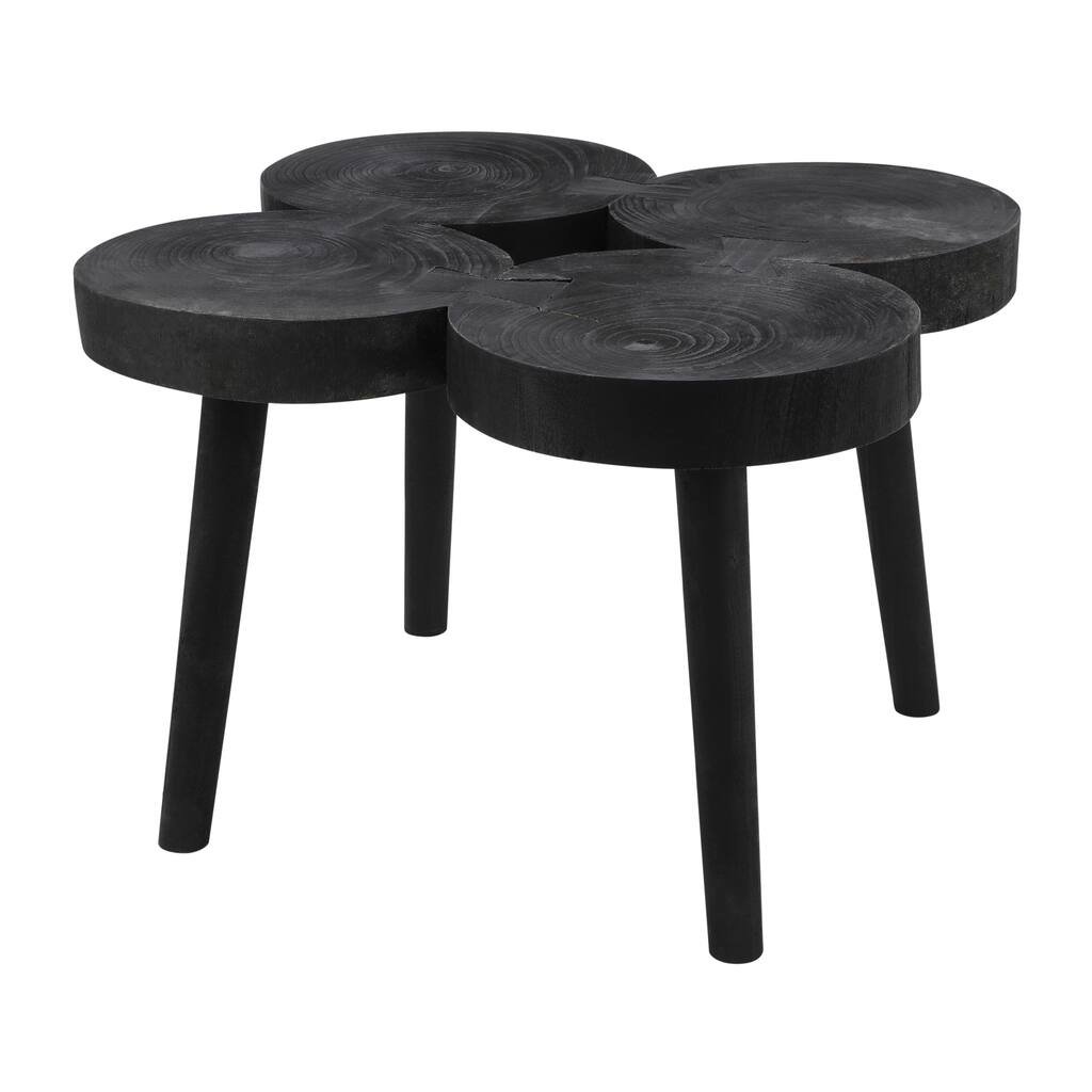 Wooden 17"h Accent Table, Black 17.0"H - 24.0" x 24.0" x 17.0"