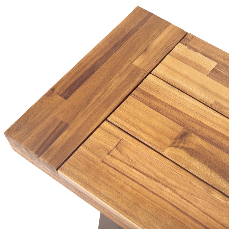 Christopher Knight Home Cooper Outdoor 6-Piece Rectangular Acacia Wood and Wicker Dining Set