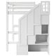 preview thumbnail 81 of 80, Multifunctional Wood Twin Size Loft Bed with L-Shaped Desk and Storage Staircase, Loft Bed Frame with Cabinet and Drawers