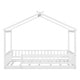 preview thumbnail 4 of 71, Kids Bed Frame, House Shape Floor Platform Bed Frame, Twin/Full Size Wood Bed with Fence for Child/Teens/Girls/Boys