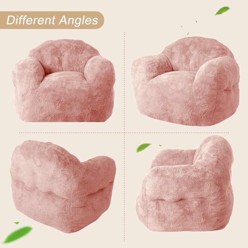 Extra Large Pre-Filled Pink Bean Bag Chair Sofa for Living Room Bedroom