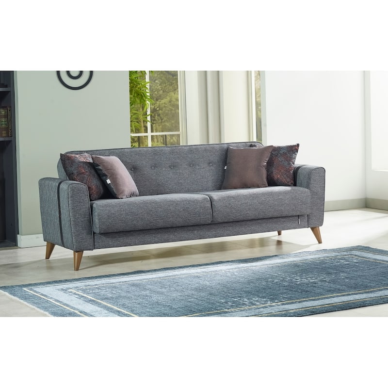 Patron 88" Wide, Square Arms Sofa - Anthracite