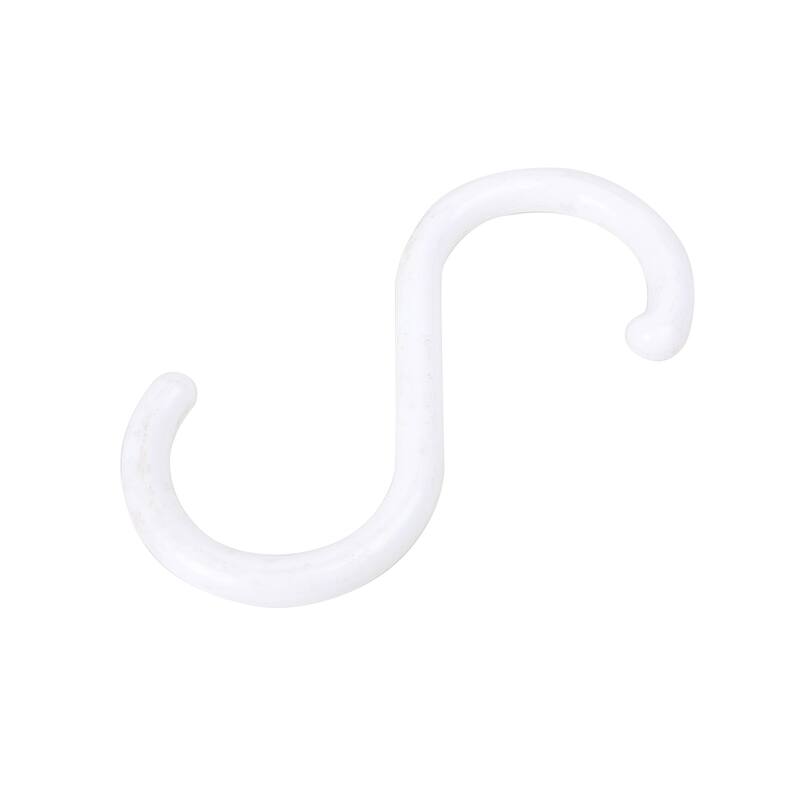 2 PCS Plastic S Shape Hooks Hangers Clasp for Wardrobe Home Organization - White