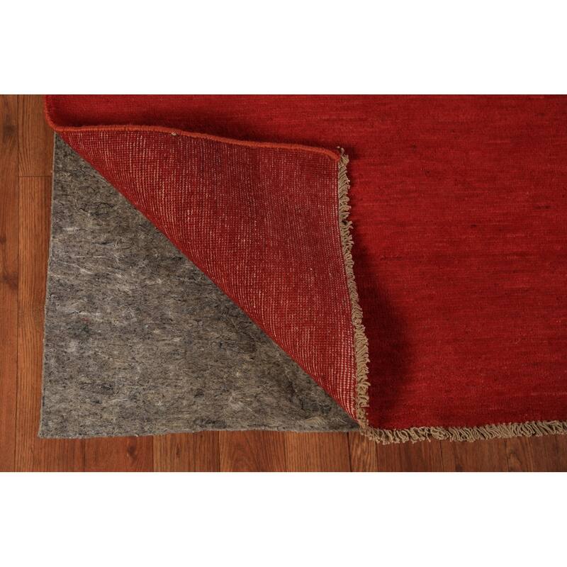 Red Gabbeh Modern Rug Handmade Wool Carpet - 3'0" x 4'10"