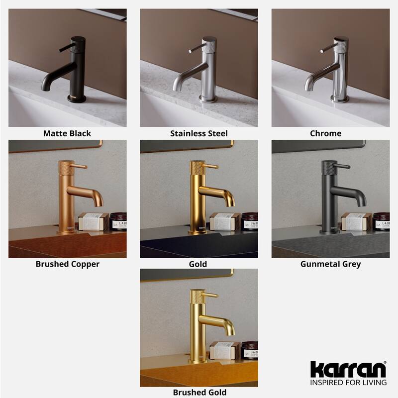 Karran Tryst KBF460 Single-Handle Single Hole Basin Bathroom Faucet with Matching Pop-up Drain