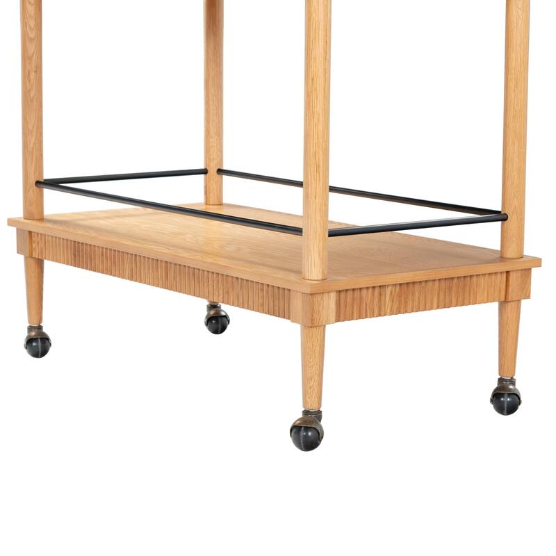 SAFAVIEH Couture Donna Brielle 2-Shelf Wood Bar cart - 38"W x 20"D x 32"H