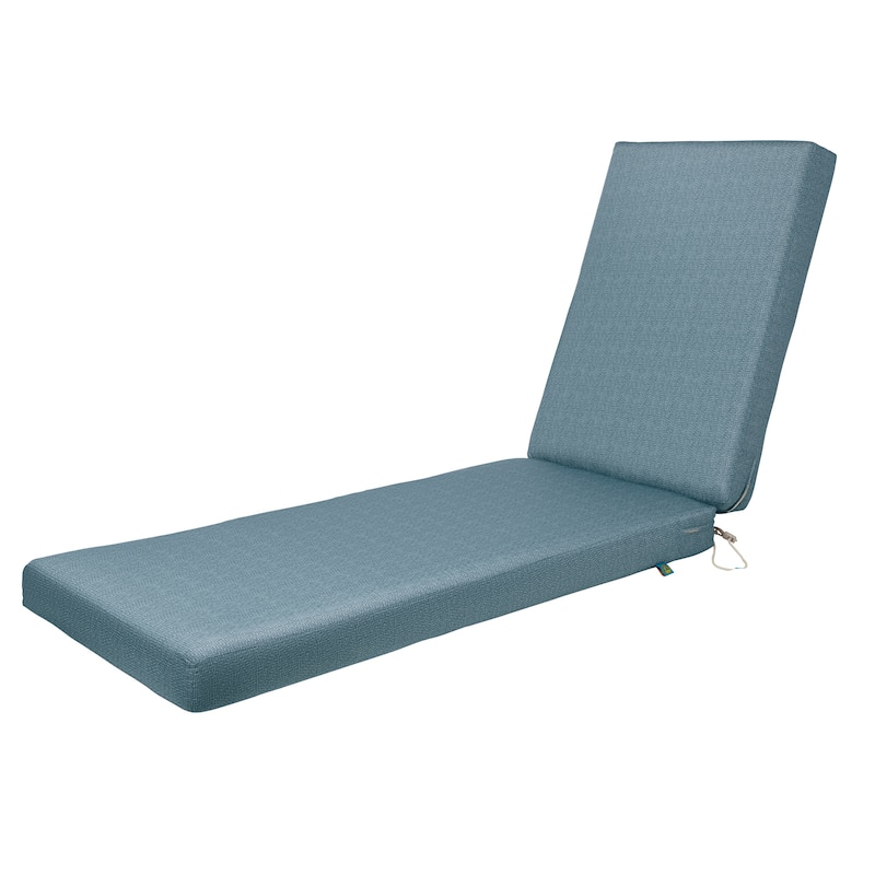 Duck Covers Weekend Water-resistant Outdoor Chaise Cushion - 72"W x 21"D x 3"T - Blue Shadow