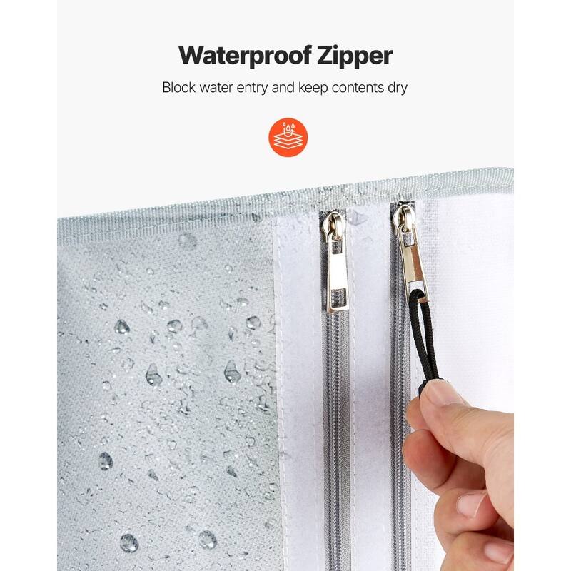 Grey Fireproof and Waterproof Document Bag with Two Compartments for Home and Office