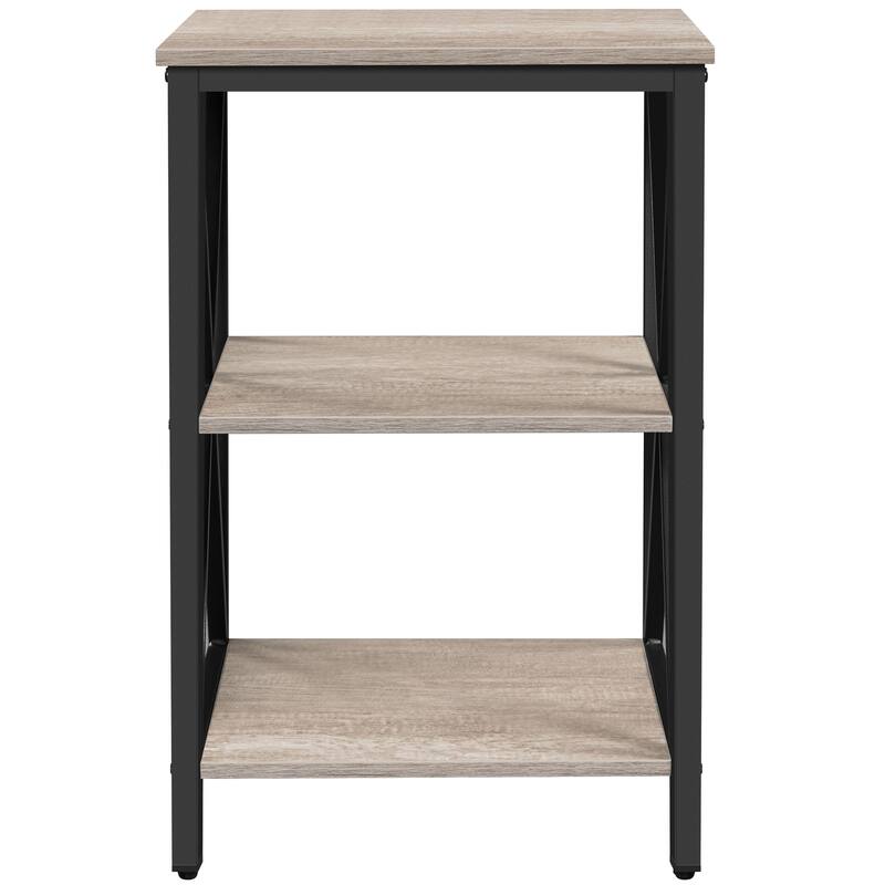 Yaheetech 3 Tier Sofa Side End Table with Shelf, X Shape SideTable