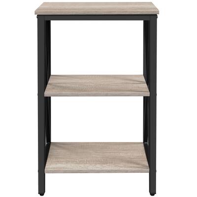 Yaheetech 3 Tier Sofa Side End Table with Shelf, X Shape SideTable