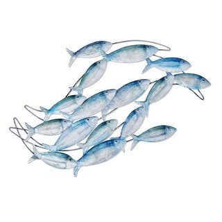 Eangee Home Design School Of Fish Wall Decor Sea Blue 24 Inches Length x 1 Inches Wide x 15 Inches Height (m8400 sb)