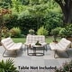 preview thumbnail 40 of 48, Double Papasan Chair Loveseat with Cushion, All-weather PE Rattan and Metal Frame for Indoor Outdoor Beige cushion, Brown rattan, Black frame - 3PC