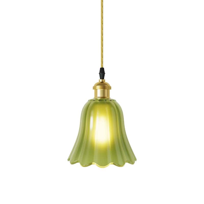 Farmhouse light bulb green light fixture glass, metal pendant light