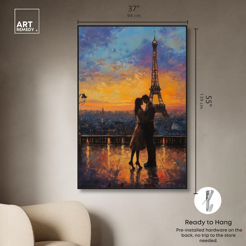 Eiffel Tower Romance Canvas by Art Remedy