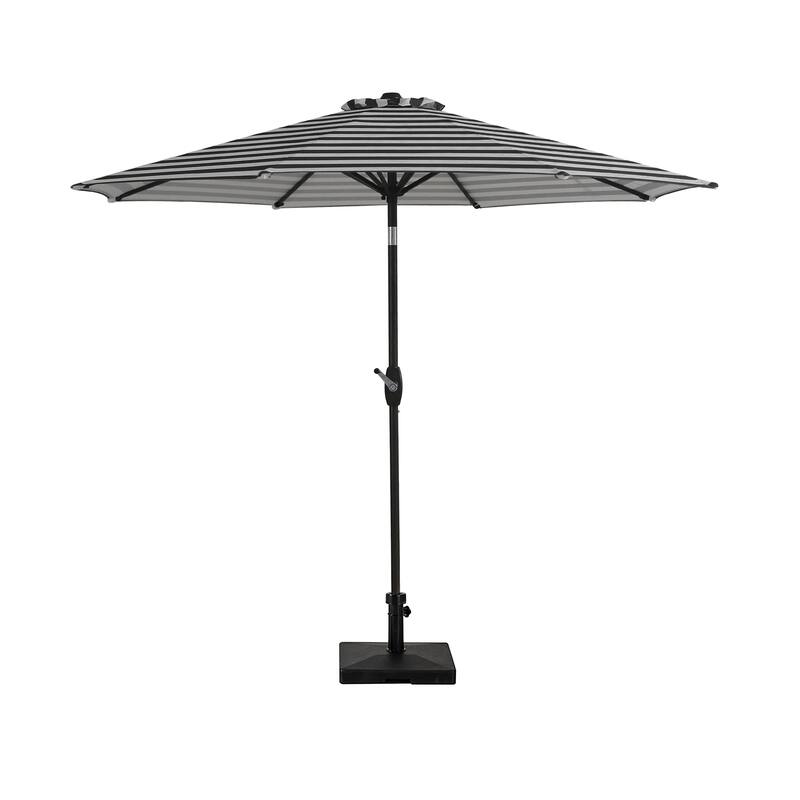Brock 9-Foot Market Patio Umbrella with Concrete Base Weight Stand Included