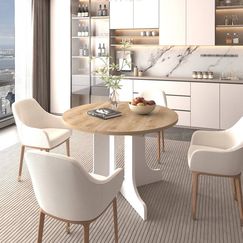 Dining Table For Farmhouse Kitchen Expandable Oval Table Top With Removable Leaf Trestle X Shaped Base