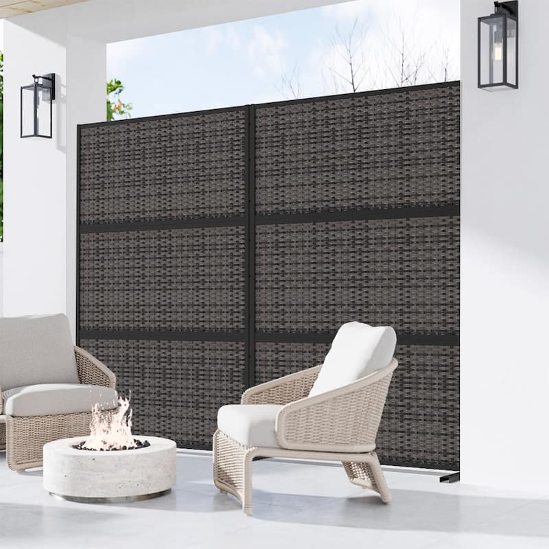 Dovelina 6ft.Outdoor Freestanding Metal Privacy Screen Decorative Garden Fence - 72"x47"