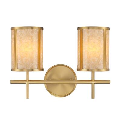 Warm Brass Two Light Bathroom Vanity from the Camden Collection