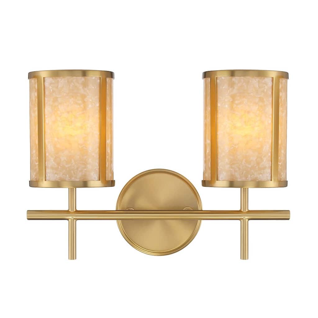 Warm Brass Two Light Bathroom Vanity from the Camden Collection