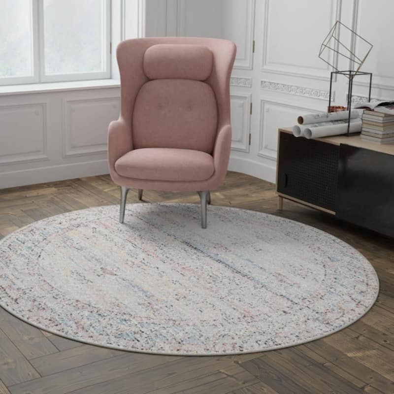 Contemporary Ariella Collection Area Rug - 10' Round - Multi