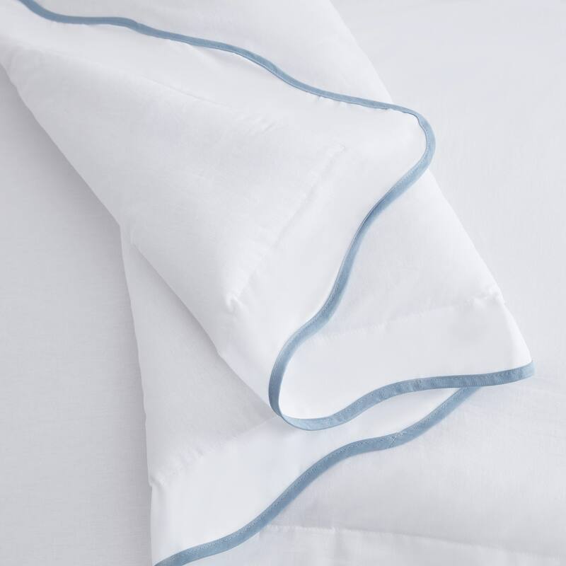 Martha Stewart Simple Scallop Cotton Duvet Cover Set