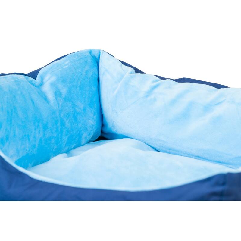 Cat Bed, Small Pet Bed, Navy Blue/Sky Blue - 18"L x 14"W x 8"H