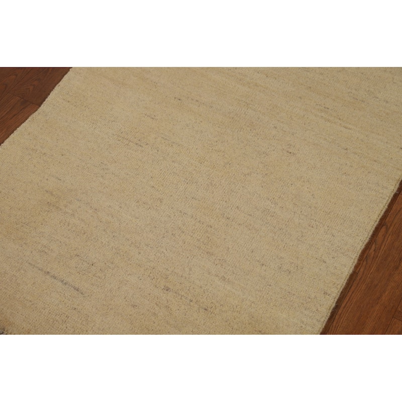 Gabbeh Modern Runner Rug Hand-Knotted Contemporary Wool Carpet - 2'6"x 9'8"