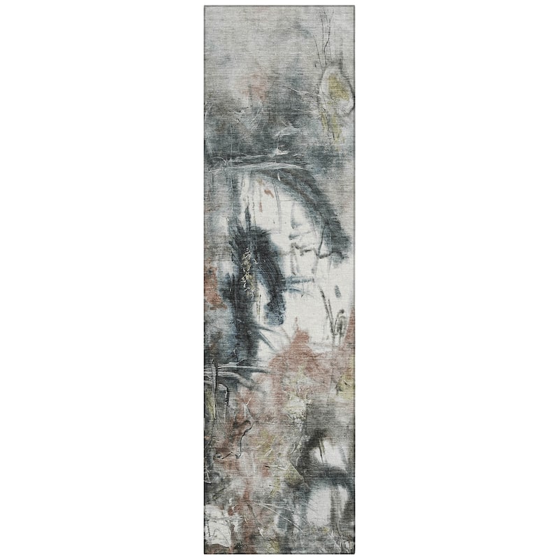 Machine Washable Indoor/Outdoor Modern Artistry Chantille Rug
