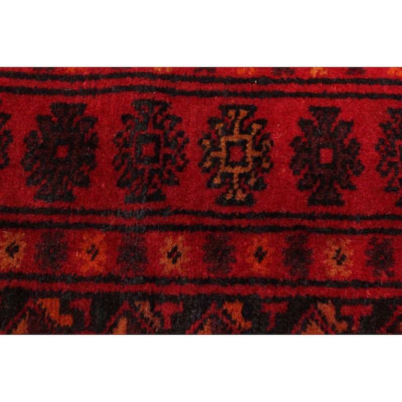 ECARPETGALLERY Hand-knotted Teimani Dark Red Wool Rug - 4'6 x 6'11