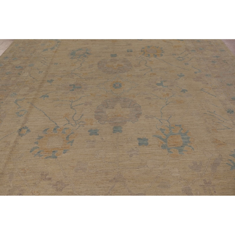 Oushak Turkish Area Rug Handmade Vegetable Dye Wool Carpet - 9'6" x 12'0"