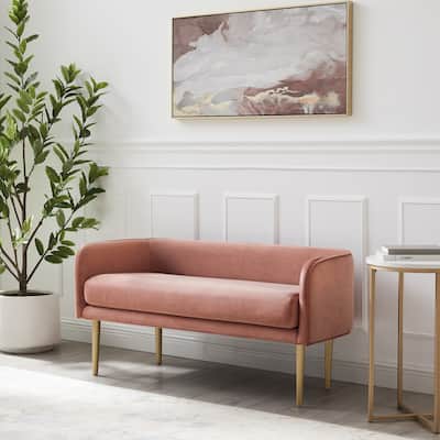 Mira Upholstered Bench with Metal Legs