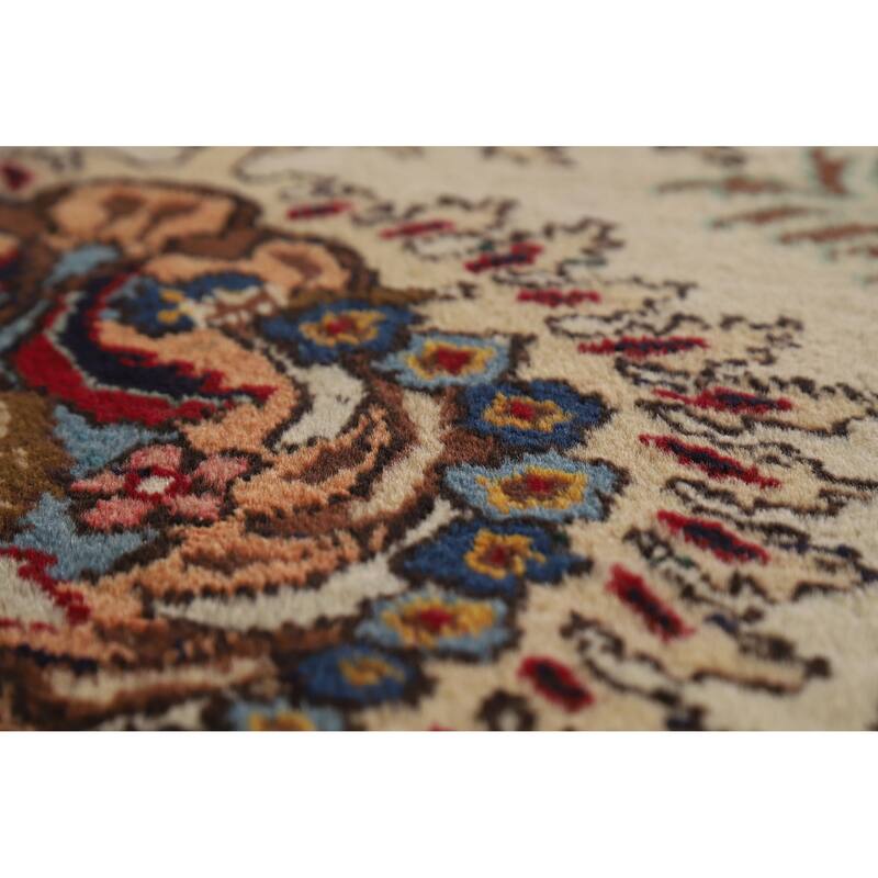 Hand Knotted Oriental 100% Wool Carpet Traditional Floral Beige & Ivories Tabriz Area Rug - 15' 2'' X 10' 1''