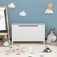 preview thumbnail 31 of 38, Kids Wooden Toy Box Storage with Safety Hinged Lid