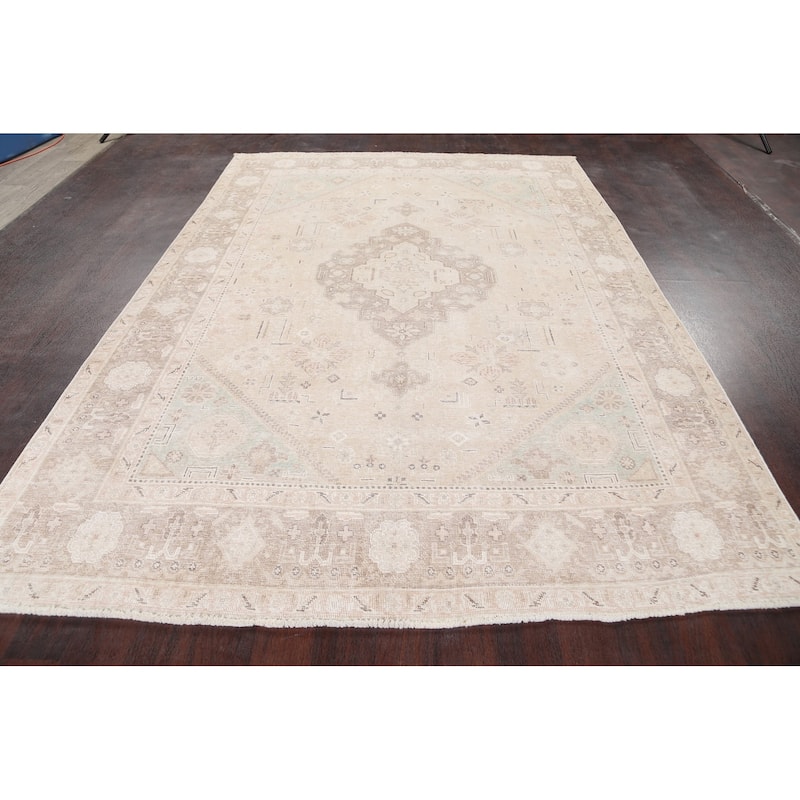 Geometric Traditional Tabriz Persian Area Rug Wool Hand-knotted - 6'8" x 9'8"